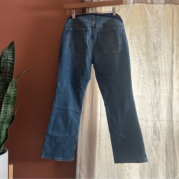 Madewell Petite Maternity Over-the-Belly Kick Out Crop Jeans Oneida Wash NWT 25P - Picture 7 of 9